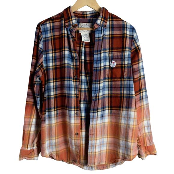 BILLY JOEL 2022 tour Houston flannel reworked bleached shirt Med - Picture 2 of 5